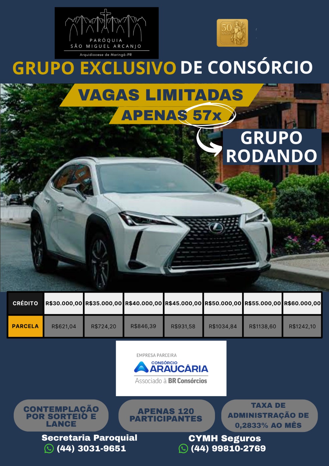Card do Grupo Exclusivo de Consórcio - Paróquia São Miguel Arcanjo